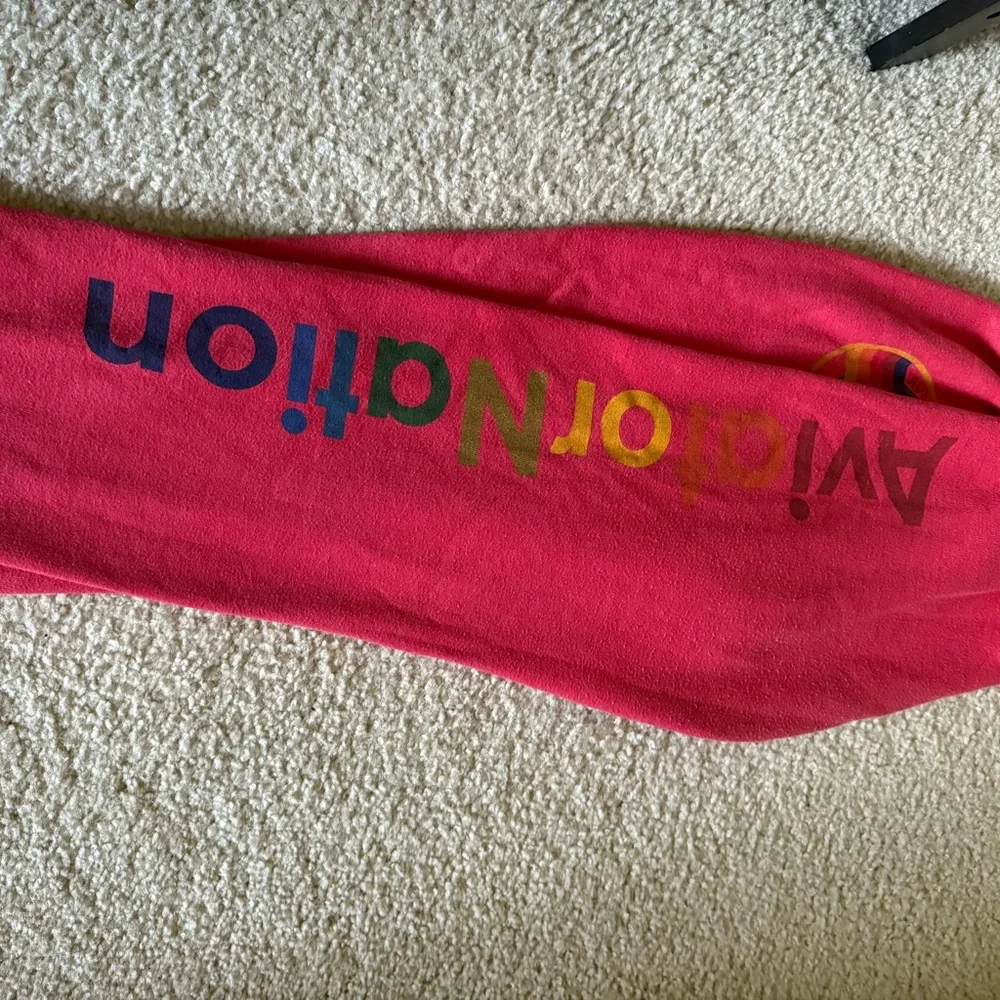 Aviator Nation Red Sweatpants with Multicolor Logo - Picture 7 of 9